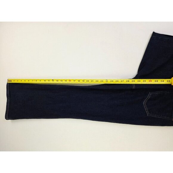 Uniqlo Size 27X29 Womens Flared Slim High Rise Kaihara Blue Denim 5 Pocket Jeans - Picture 8 of 12